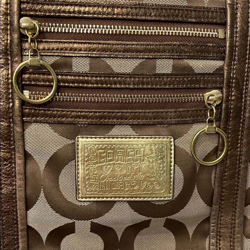 Coach Tan and Brown Signature Tote - Picture 2 of 10